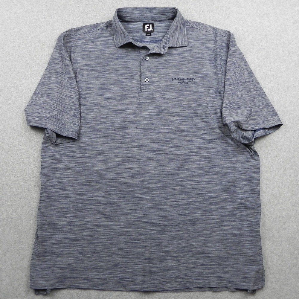 FootJoy Polo Shirt Mens 2XL XXL Stretch Purple Short Sleeve Falconhead Golf Club